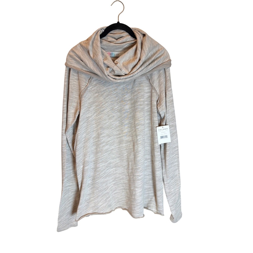 Free People Beach One Body Cowl Neck Top Oatmeal Slub Knit XS/S Neu NEWral